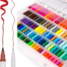 12/24/36/48/60/80/100 Colors Fineliner Drawing Painting Watercolor Art Marker Pens Dual Tip Brush Pen School Supplies Stationery 2024 - buy cheap