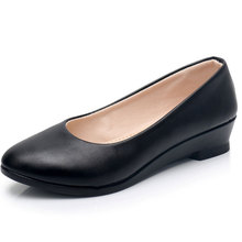 Sapato feminino formal de salto baixo, calçado preto confortável para escritório 2024 - compre barato