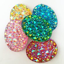 4PCS AB Resin 30*40mm oval 3D Crocodile skin  Flat back  rhinestone Wedding Embellishment  diy appliques SK36 2024 - compre barato