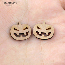 Handmade Jewelry Making Supplies Beads Laser Cut Wooden Pumpkin Charm For DIY Necklace Earrings Brooch Ring SWC33 4 2024 - buy cheap