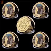 5Pcs USA 45th President Donald Trump and First Lady Gold Plated World Celebrity Commemorative Coin 40mm Certificate Gifts 2024 - buy cheap