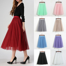 3 Layers 62cm Long Women Tulle Skirt Adult Tutu Petticoat Prom Princess Skirt 2024 - buy cheap