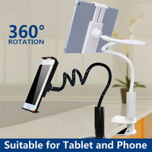 Brazo de cuello de cisne 360 para cama y escritorio, soporte de montaje para ipad, tableta, Kindle CA 2024 - compra barato