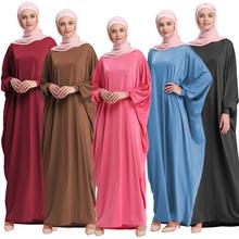 Мусульманское женское платье Ближний Восток исламское платье Дубай халат рукав летучая мышь абайя цзилбаб Макси модное свободное платье кафтан Средний Восток платье 2024 - купить недорого