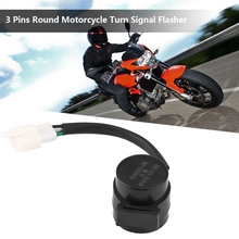 Intermitente de relé para motocicleta, accesorio redondo de 3 pines para GY6 50-250cc, Scooters, ciclomotor, ATV, color negro 2024 - compra barato