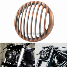 Cubierta protectora de aluminio para faro de motocicleta, Faro de parrilla de 5,75 pulgadas para Harley Sportster XL 1200 883 Dyna Softail Street 5-3/4 ″ 2024 - compra barato