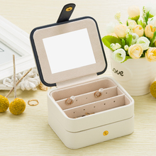 Portable Travel Small Jewelry Box Multifunction Three Layers Storage Organizer Box with mirror Leather Box for Jewelry 2024 - buy cheap