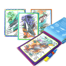 Livro de desenho mágico à base d'água para colorir, livro escolar com caneta e presente montessori 2024 - compre barato