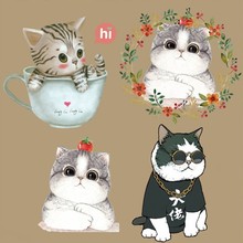 Lovely Cat Patches Heat Transfer Iron On Patch A-level Washable Clothes T-shirt Stickers Easy Print By Household Irons Sticker 2024 - buy cheap