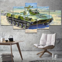 5 Panel Tank War Canvas Printed Painting For Living Room Wall Decor HD Picture Artworks Poster9 2024 - buy cheap