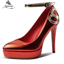 Sgeseur sapatos de salto alto femininos, calçados de salto alto fino fino sexy vermelho g426 tamanhos grandes 28-52 2024 - compre barato