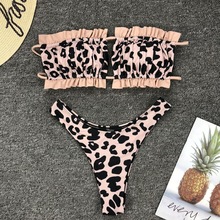 NADANBAO-traje de baño de gran calidad para mujer, conjunto de Bikini con estampado de leopardo, traje de baño de realce, ropa de playa de estilo vendaje para verano, 2021 2024 - compra barato