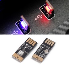 2шт мигающий Цветной Автомобильный светодиодный USB RGB атмосферный светильник компьютерный Авто Индуктивный декоративный светильник аварийный светильник s Универсальный 2024 - купить недорого