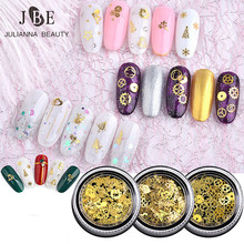 1 Box 3D Metal Nail Art Decoration Mixed Shape Gold Flowers Cross Leaves DIY Charms Metal Sequins Jewelry Nail Accessories 2024 - buy cheap
