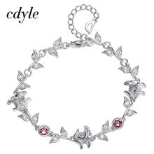 Cdyle Embellished with crystal Bracelets Women Bracelet Rose Flower Bracelets Bijoux Charm Bracelets Gifts 2024 - buy cheap