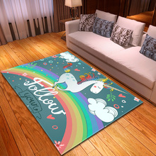 Kids rainbow Unicorn Stars Rugs And Carpets For Baby Home Licorne horse carpet bedroom dining room floor mat living room 2024 - buy cheap