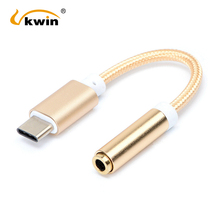 VKWIN AUX USB C аудио кабель адаптер USB-C для 3,5 наушников Type-C до 3,5 мм конвертер наушников для xiaomi 6 Letv Le2 2024 - купить недорого