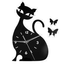 Acrylic Cute Cat Clock Wall Sticker Mirror Hanging DIY Living Room Art Wall Home Office Decoration Suppliers Accessories Tools 2024 - buy cheap