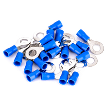 20pcs RV 2-6 Blue Ring Insulated Crimp Ring Terminal Cable Wire Connector 14-16 AWG Electrical Crimp Terminal 2024 - buy cheap