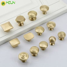 1pc Solid Brass Cabinet Pulls Handles Kitchen Cupboard Wardrobe Drawer Cabinet Handles and bedroom Knobs 2024 - buy cheap