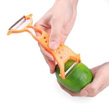 Пластиковая Овощечистка с двойной головкой для фруктов, овощей, фоторезак, терка для картофеля и моркови, строгальный кухонный инструмент, гаджеты, оранжевый/зеленый 2024 - купить недорого