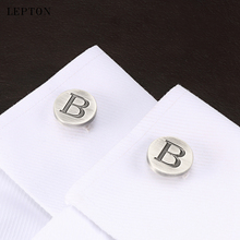Lepton-gemelos con letras del alfabeto B para hombre, gemelos con letras chapadas en plata antigua clásica, para puños de la camisa 2024 - compra barato