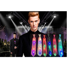 LED Sparkly Glitter Sequins Light Up Necktie Blinking Flash Glow Tie Party Show Favor Stage Performance Event Decoration 2024 - buy cheap