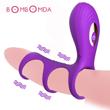 Vibrador retardador de ejaculação, 7 velocidades, brinquedo sexual para homens, estimulador de clitóris, pênis, produto adulto 2024 - compre barato