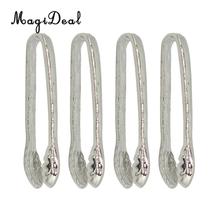 Set of 4 Pieces Miniature Metal Food Clip Tongs Cookware for 1/12 Dollhouse Kitchen Accessories 2024 - buy cheap