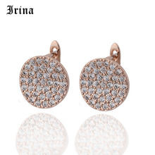 Irina New Arrivals 585 Rose Gold Love Carved Natural Zircon Big Dangle Earrings Women Hollow Wedding Party Fine Texture Jewelry 2024 - buy cheap