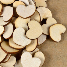 WHOLESALE PRICE 100Pcs/lot Heart Blank Unfinished Natural DIY Craft Supplies Wooden Scrapbooking Craft Wedding Decoration NEW 2024 - buy cheap