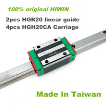 100% оригинальный HIWIN 2 шт. HGR20 200 мм 300 мм 400 мм 500 мм 600 мм линейная направляющая + 4 шт. HGH20CA HIWIN каретки 2024 - купить недорого