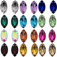 Pulaqi Horse Eye Colorful Sew On Rhinestones With Sliver Claw Glass Crystal Glass Sew On Claw Rhinestones For Wedding Dress Bead 2024 - buy cheap