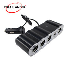 For Universal Car Dual USB Extender Splitter 12V 4 Way Auto Multi Socket USB Plug Adapter Charger Car Cigarette Lighter 2024 - buy cheap