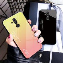 Huawei mate 20 lite caso de vidro temperado moldura de silicone macio com capa traseira colorida duro proteger caso para huawei companheiro 20 lite 2024 - compre barato