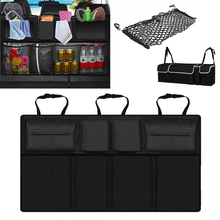 Black  600D Car Trunk Organizer Water Bottle Storage Bag Mesh Nets Double Thickening Universal Size Back Seat Hanging Pocket 2024 - buy cheap