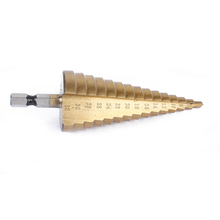 Шестигранные титановые ступенчатые конусные сверла резец отверстий 4-32 мм HSS 4241 для листового металла инструмент 2024 - купить недорого