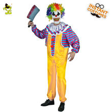 Halloween Party Men's Horror Clown Costume Adult Cosplay Clothing with Wig Clown Jumpsuit Outfits for Purim Party Fancy Dress Up 2024 - buy cheap