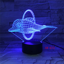 2019 Lovely Naughty 3D Dolphin Design LED Table Lamp with USB Cable NightLights as Children & Kids Gifts Dropshipping AW-673 2024 - buy cheap