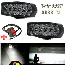 1 Pair 36W 3600LM LED Work Light Bar Fog Spotlight DRL Headlight Driving Lamp Car Truck Offroad 12-85V with Switch 2024 - buy cheap