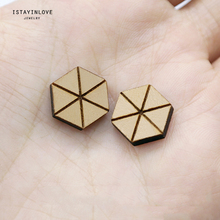 Handmade Jewelry Making Supplies Beads Laser Cut Wooden Triangle Hexagon Charm For DIY Necklace Earrings Brooch Ring SWC215 4 2024 - buy cheap