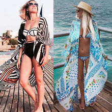2019 Hot Women Floral Printed Bikini Cover-Ups Swimwear Beach Dress Bathing Swimsuit Kimono Cardigan Floral Printed Beachwear 2024 - buy cheap