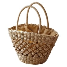 Fashion Beach Handbags Ladies Hand Bag Tote Travel Clutch Bohemian Hollow Straw Bag Women Summer Wicker Basket Bag 2024 - buy cheap