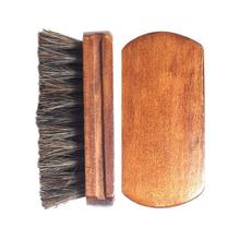 1PCS Car Brush Brown Horse Hair Brush For Shoe Shine Brushes Wooden Handle Seat Brush For Boots Leather Care Car Cleaning Brush 2024 - buy cheap