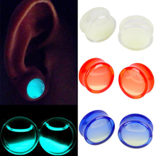 2pcs Ear Plugs Tunnels Liquid Glow In Dark Acrylic Flesh Tunnel Expander Lobe Stretcher Gauge Piercing Oreja Body Jewelry 3Color 2024 - buy cheap