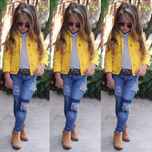 Fashion Toddler Kids Baby Girls Boys Denim Jacket Long Sleeve Jeans Coat Outerwear Children Clothes for 1-6Y 2024 - buy cheap