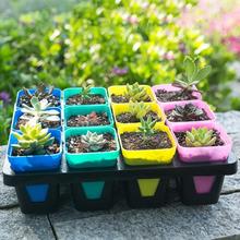 20pcs Mini Square Plastic Plant Flower Pot Home Garden Green Plants Trays for planting flowers raising soil gardening tools 2024 - buy cheap