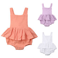 Citgeett Summer Solid Newborn Toddler Baby Girls Bodysuit Ruffle Jumpsuit Outfits Casual Sunsuit 0-24M 2024 - buy cheap