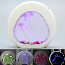 Цветная яркая Медуза, аквариумный светодиодный светильник, меняющий цвет, ночник, светильник для аквариума, настольный мини-аквариумный USB 2024 - купить недорого