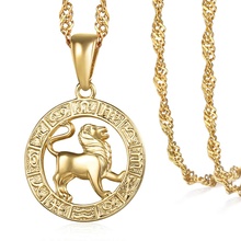 12 Horoscope Zodiac Sign Pendant Necklaces For Women Men Gold Aries Leo Dropshipping 12 Constellations Davieslee Jewelry GPM24 2024 - buy cheap